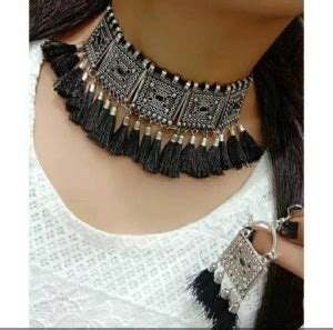 Manavkreation Brass Rhodium Black Jewellery Set Price in India - Buy ...