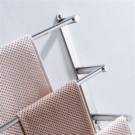 Wall Mounted Towel Rack with Hooks,Stainless Steel 3-TierTowel Bar ...