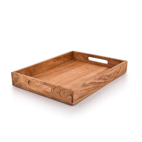 Kaizen Casa Wooden Rectangular Serving Tray Wood Plate Tea Drink ...