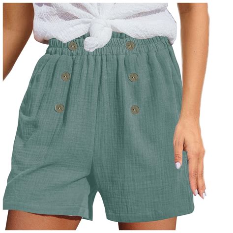 Lime Green Shorts for Women Fall Summer Brunch Pleated High Waisted Tie ...