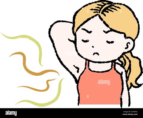 This is a illustration of Woman suffering from armpit odor Stock Vector Image & Art - Alamy