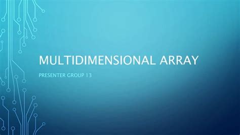 Multidimensional Array 的图像结果