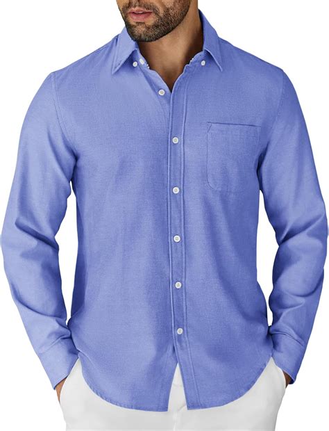 Amazon.com: COOFANDY Mens Long Sleeve Button Down Shirt Casual Untucked ...