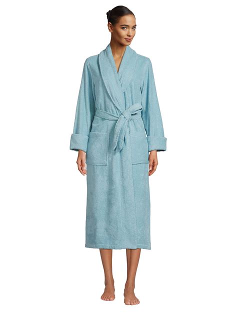 Lands' End Women's Cotton Terry Long Spa Bath Robe - Walmart.com