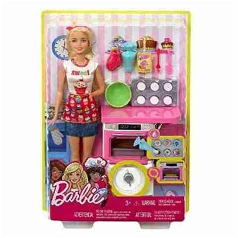 BARBIE FHP57 Bakery Chef Doll & Playset - FHP57 Bakery Chef Doll ...