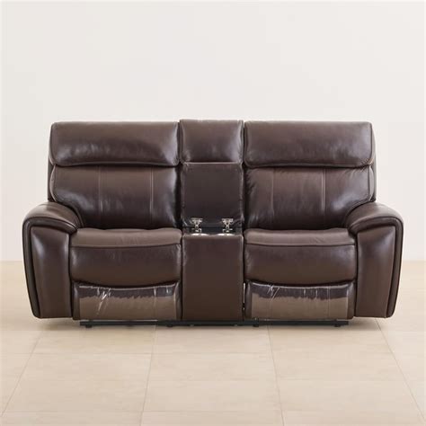 Buy Stockholm Half-Leather 2-Seater Electric Recliner - Dark Brown from ...