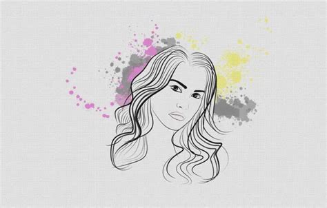 Wallpaper girl, face, figure, canvas for mobile and desktop, section ...