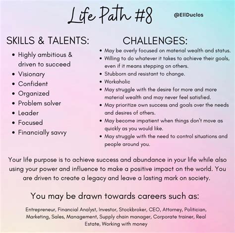 Your numerology chart life path 8 the influencer – Artofit
