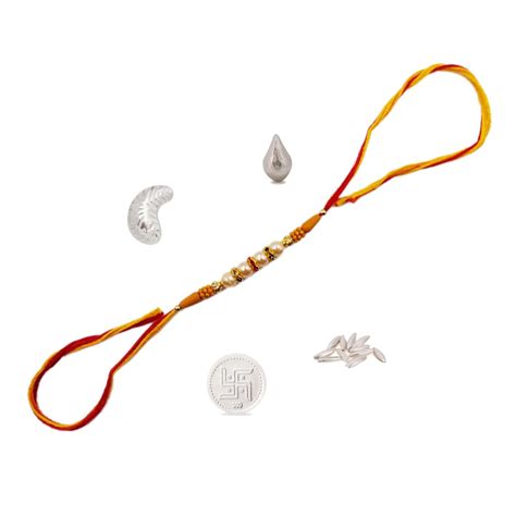 Buy Osasbazaar Rakhi with Pure Silver 1gm Kalash Swastik Coin, Pure ...