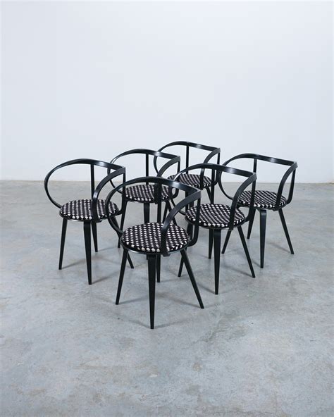 George Nelson 6 Black Pretzel Chairs for ICF, 1984 – DERIVE