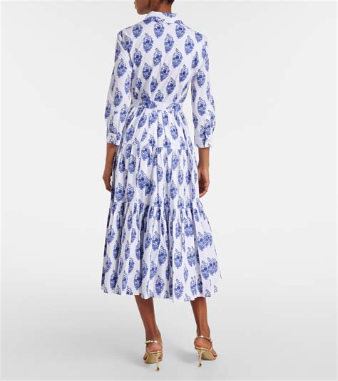 Floral cotton-blend shirt dress in multicoloured - Carolina Herrera ...