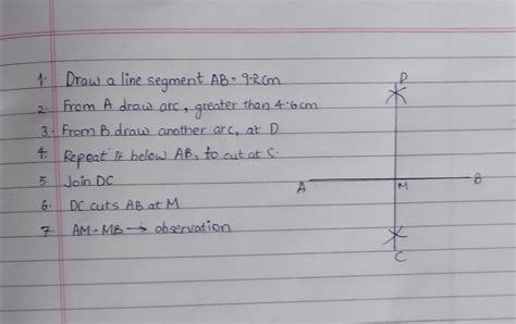 Draw a line segment of length 9.2 cm. Construct its perpendicular ...