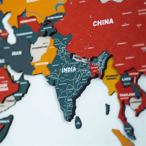 3D Pine Wooden World Map For Wall – SUREKH DECOR