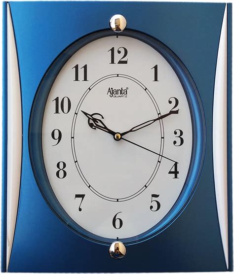 Buy Ajanta Plastic Step Movement Wall Clock (Blue, 28 cm x 24 cm ...