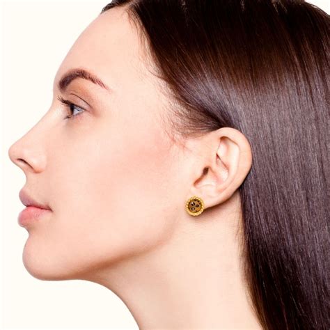 Jewellery Online - Premium Ochre Gem Stud Earrings | Nestasia