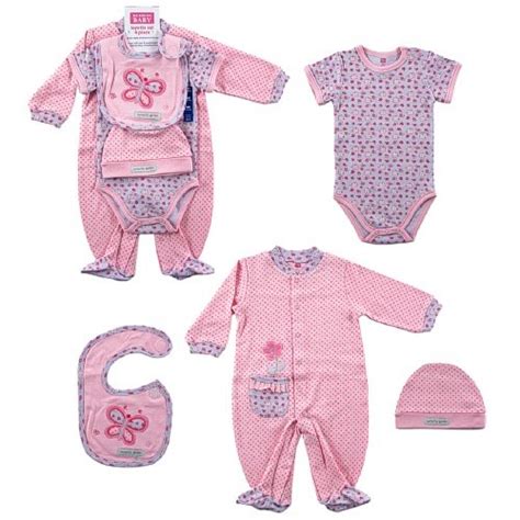 Buy Hudson Baby 4-Piece Butterfly Garden Layette Set - Pink, 3-6 Months ...