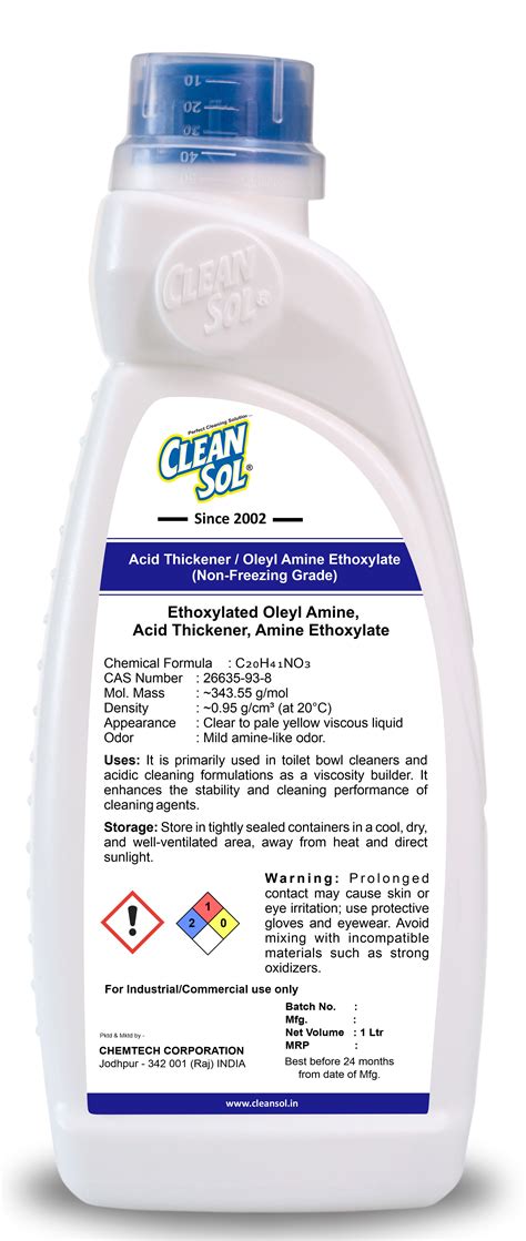 Cleansol Acid Thickener (Oleyl Amine Ethoxylate) | Surfactant & Thickener