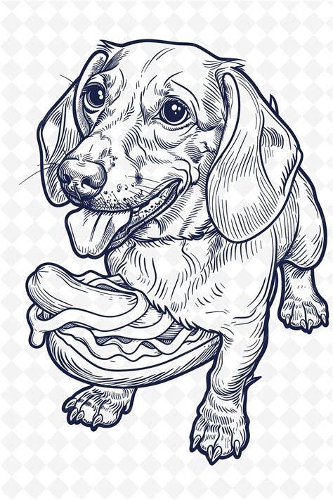 Premium PSD | Dachshund in a hot dog costume looking humorous and ...