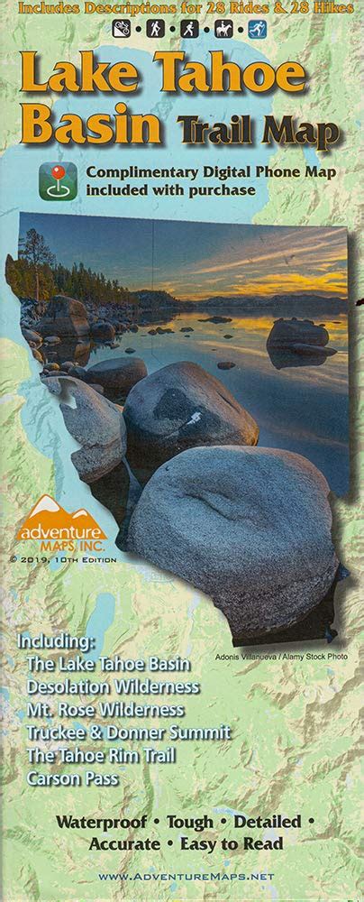 Lake Tahoe Basin Trail Map : Adventure Maps: Amazon.in: Books