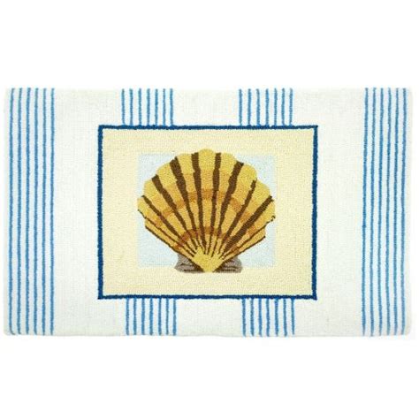 Buy Homefires Accents Pinstripe Clam Shell Indoor Rug, 22-Inch by 34 ...