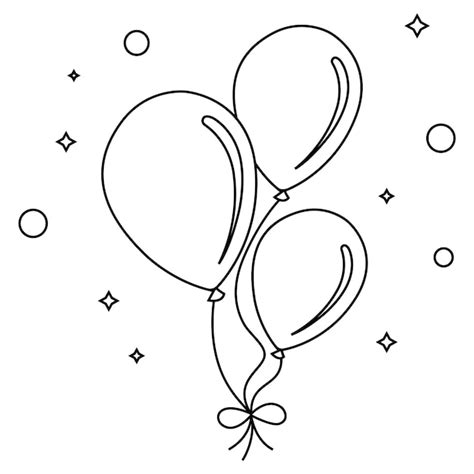 Air helium balloons black linear icon | Premium Vector
