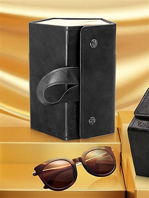 Leather Sunglass Case Organizer with 5 Pockets (Pack of 1)- Black – CORTINA