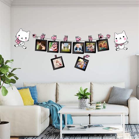 Buy Art Street - Set of 8 Individual Black Wall Photo Frames(5X5) With ...