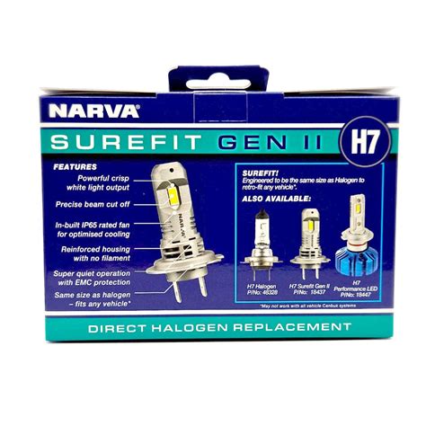 Narva H7 LED Globes Surefit GEN II 12V / 24V Pair