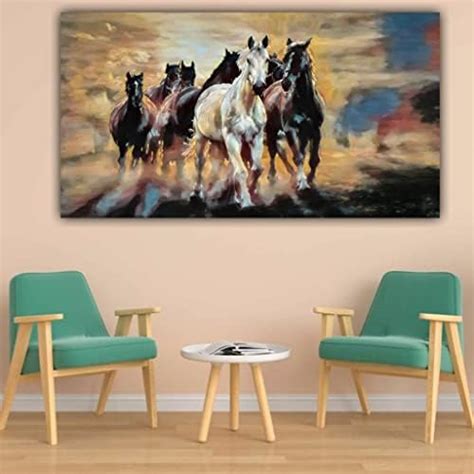The Seven Colours Beautiful 7 seven Running Horses Painting for Wall ...