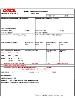 TAIWAN Booking Request Form ????? - OOCL - Fill and Sign Printable ...