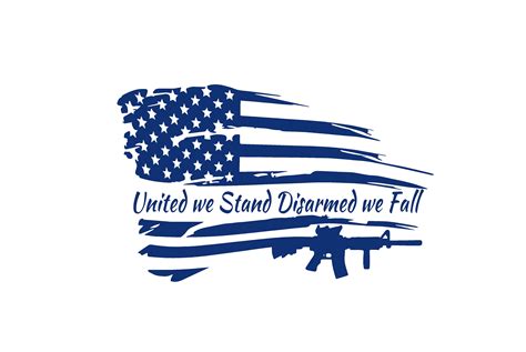Tattered Flag With Quote United We Stand Disarmed We Fall - Etsy