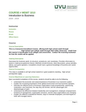 Concurrent Enrollment / Dual Enrollment in High School Doc Template ...