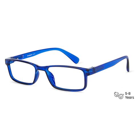 Buy Kids Glasses: Blue Transparent Full Rim Rectangle Kids 5-8 yrs ...
