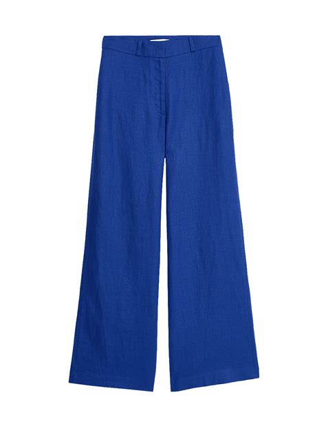 Buy Pure Irish Linen Wide Leg Trousers at Marks & Spencer