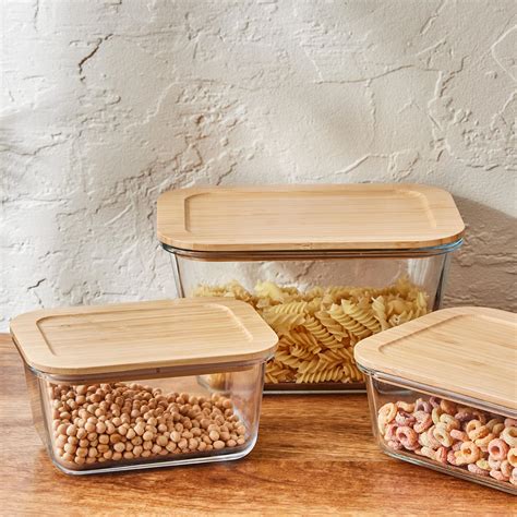 Buy Palestine Glass Storage Canister with Bamboo Lid - 1.4L from Home ...