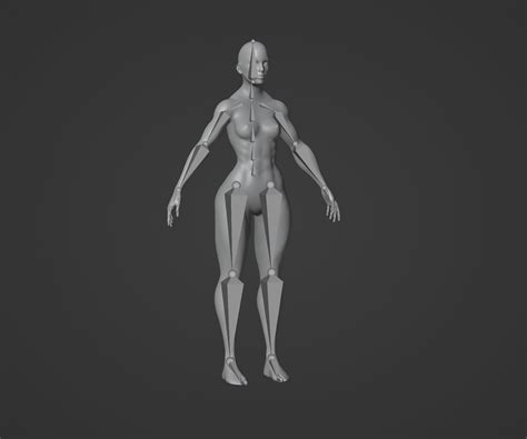 modelo 3d Strong Muscular Female Body Base Mesh Animated and Rigged 3D ...