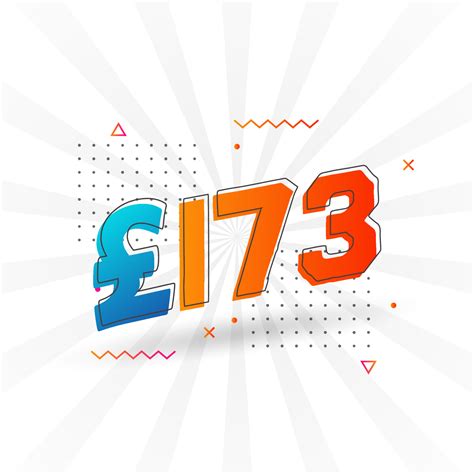 Símbolo de texto vectorial de moneda de 173 libras. 173 libras ...