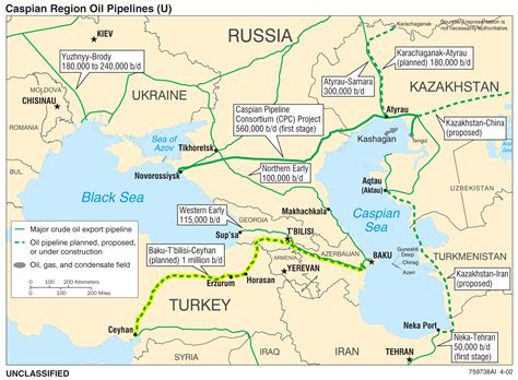 Caspian Pipelines 2002 • Mapsof.net