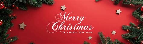 Merry christmas banner template xmas background with pine tree branches ...