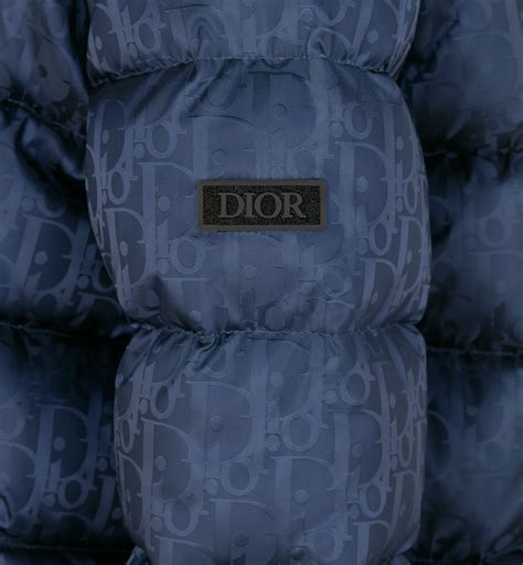 Kids' Hooded Down Jacket Navy Blue Dior Oblique Water-Repellent ...