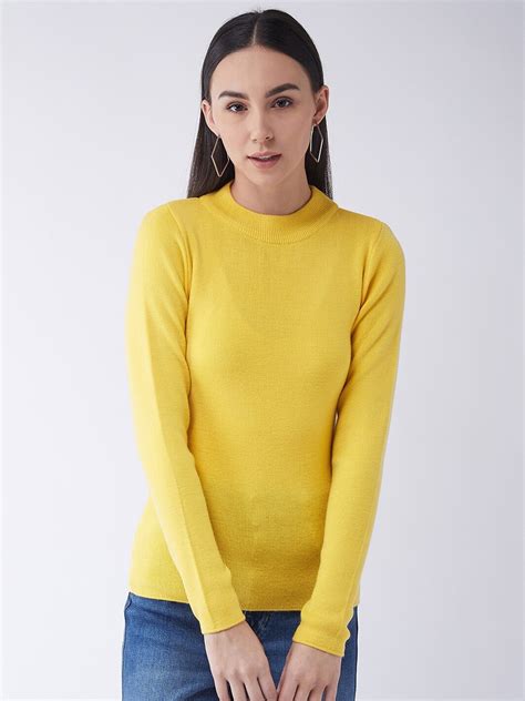 Buy RVK Women Yellow Pullover - Sweaters for Women 20185432 | Myntra