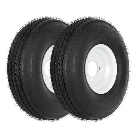5.70-8 Bias Trailer Tire with 8″ White Wheel - 4 on 4″ - Load Range C ...