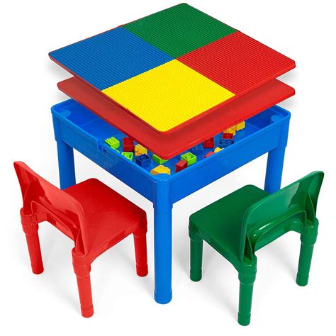 Play Platoon Kids Activity Table Set - 3 in 1 Water, Craft & Building ...