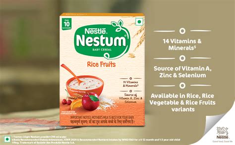 Buy NESTUM Baby Cereal - Rice Fruits (From 10 to 24 months) - 300g, Bag ...
