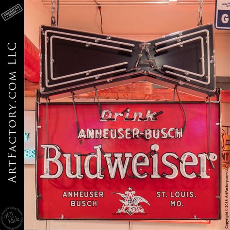 Vintage Budweiser Neon Sign: Drink Anheuser-Busch St. Louis MO