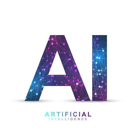 Artificial intelligence logo plexus effect | Premium Vector