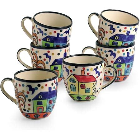 Buy ExclusiveLane Ceramic Mugs Ceramic Cups Set for Tea of 6 Chai Tea ...