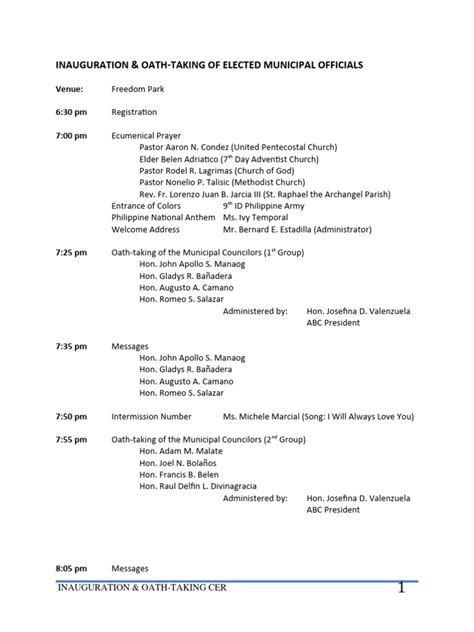 Inauguration Program Sample 的图像结果