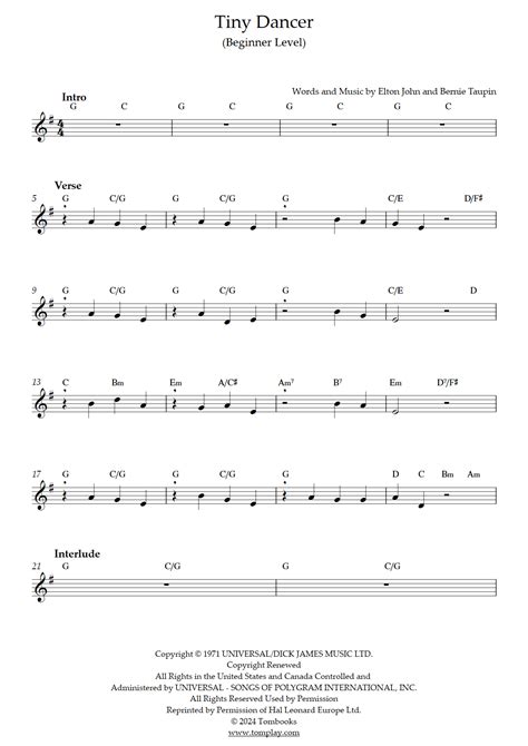 Tiny Dancer Chords Guitar