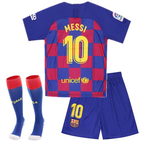Season Barcelona #10 Messi Kids/Youth Home Soccer Jersey Shorts Socks ...